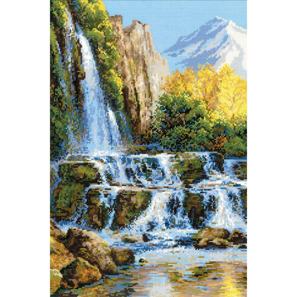 Landscape With Waterfall (10 Count) Counted Cross Stitch Kit
